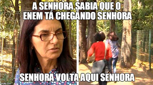 Montagem com duas fotos. À esquerda há o rosto de uma senha e à direita a mesma está correndo. Sobre as fotos, há o texto: 