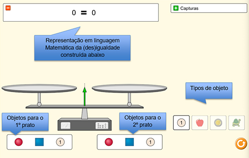 Print do Objeto virtual de aprendizagem (OVA) Explorador de Igualdades: Noções Básicas