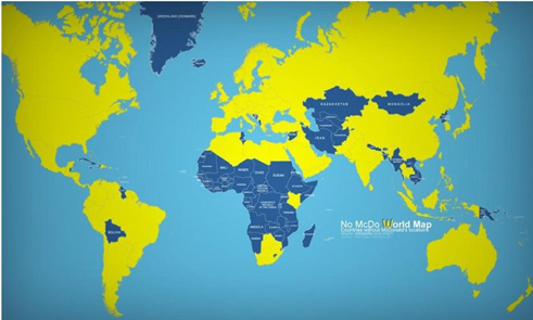 Mc Donalds presença no mundo