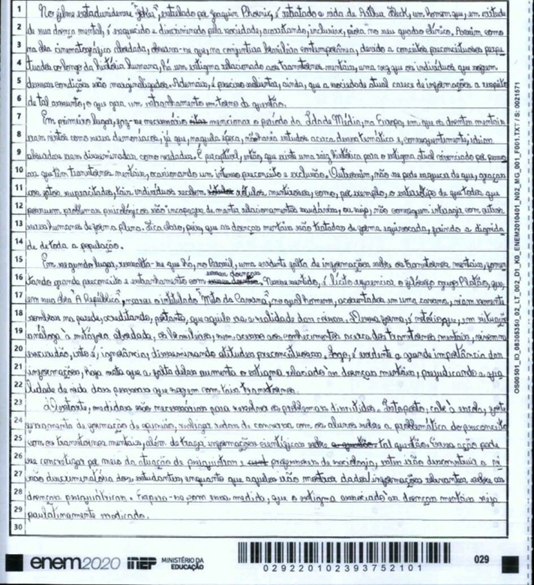 redação nota 1000 do ENEM