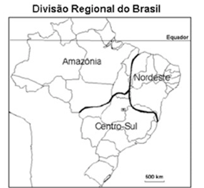 mapa divisão regional brasil