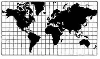 Mapa com a Projeção de Mercator