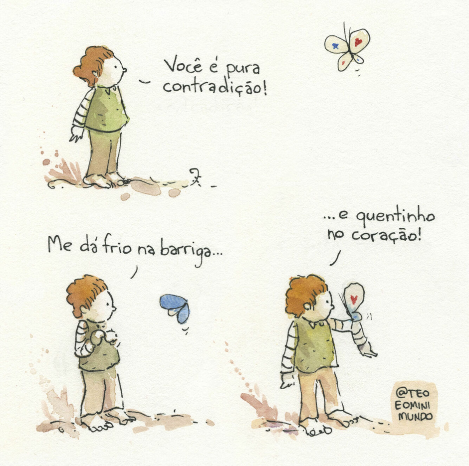 quadrinho teo e o mini mundo quentinho no coração