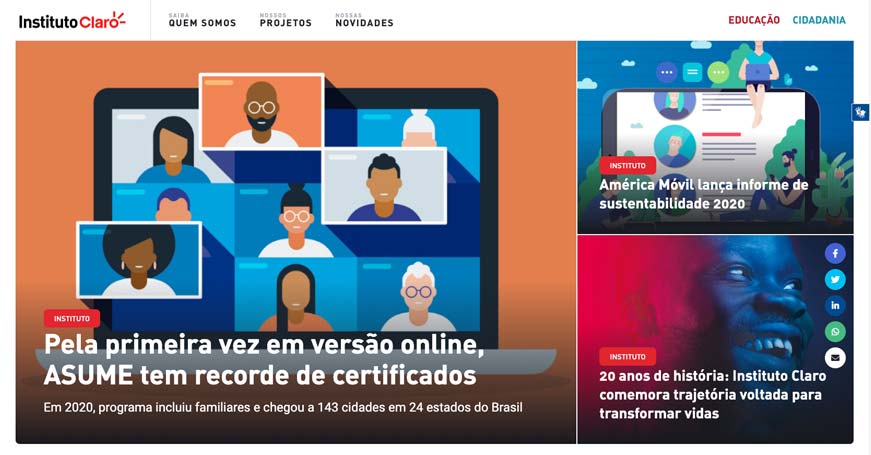 Outras iniciativas - Portal Instituto Claro